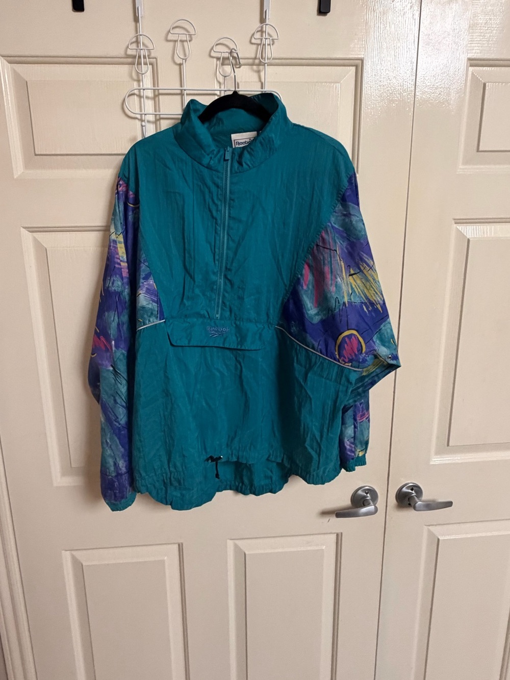 VTG 80s Men’s Reebok Teal Nylon Windbreaker Jacket